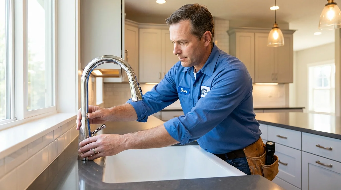 Kitchen faucet installation by Johns Plumbing LLC in Sheldon